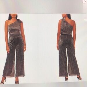 1. State Black/Copper One Shoulder Elastic Waist Fully Lined Size L Metallic